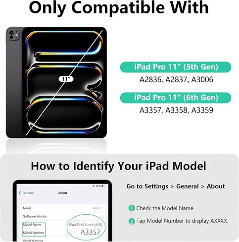 حافظة لوحة مفاتيح مغناطيسية مع محور لجهاز iPad Pro 11 بوصة (M4 2024 / M5 2025) in Kuwait