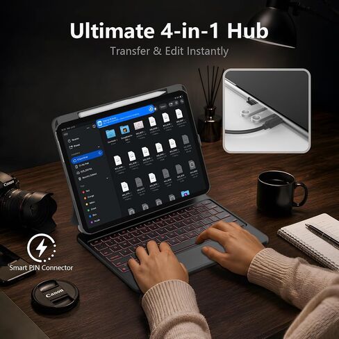 حافظة لوحة مفاتيح مغناطيسية مع محور لجهاز iPad Pro 11 بوصة (M4 2024 / M5 2025) in Kuwait
