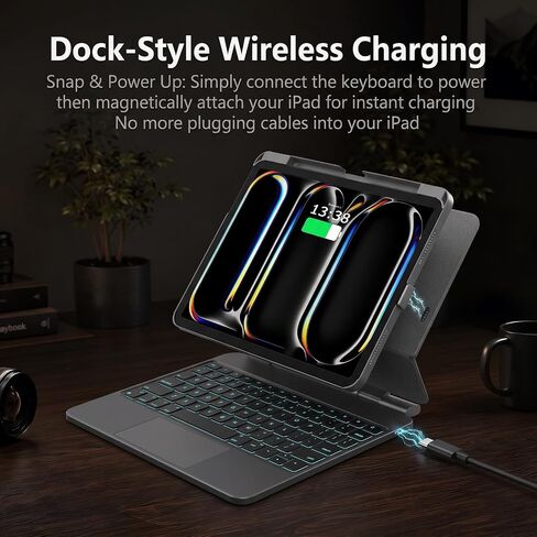 حافظة لوحة مفاتيح مغناطيسية مع محور لجهاز iPad Pro 11 بوصة (M4 2024 / M5 2025) in Kuwait
