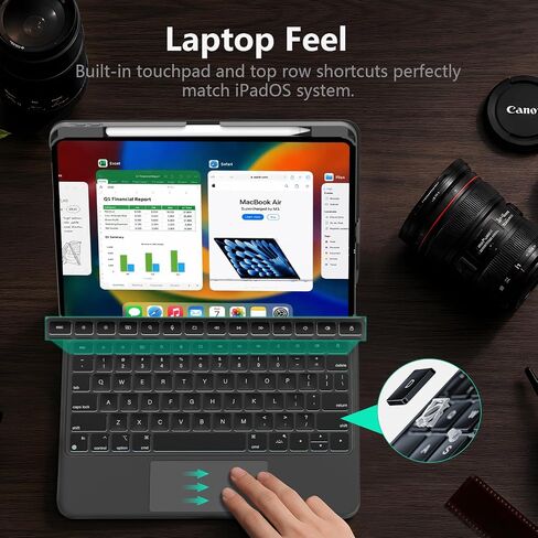 حافظة لوحة مفاتيح مغناطيسية مع محور لجهاز iPad Pro 11 بوصة (M4 2024 / M5 2025) in Kuwait