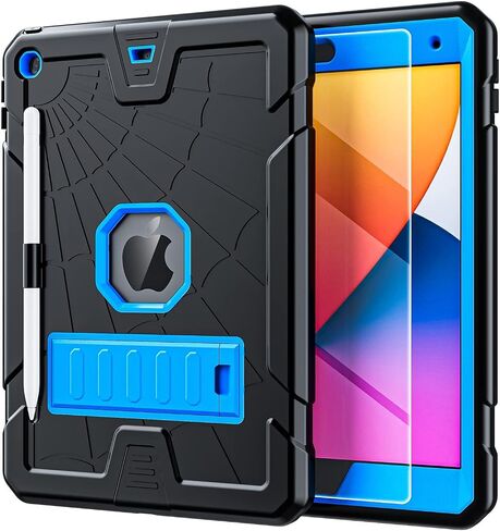 TSQQST iPad 9th/8th/7th Generation Case for Kids w/Glass Screen Protector in Saudi Arabia