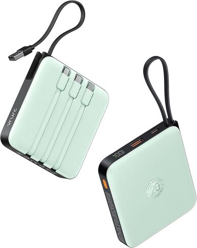 VRURC Portable Charger 20000mAh with Built-in 4 Cables 22.5W Fast Charging in Saudi Arabia