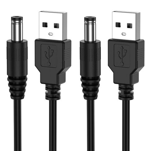 Vancle USB to DC 5V Power Cord, 2 Pack USB-A Male to DC 5.5mm x 2.1mm Male Power Plug Barrel Connector DC 5V Power Cable in Kuwait