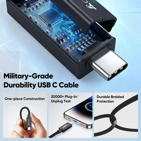 USB C Monitor Cable 6Ft,8K@60Hz/4K@120Hz Video Display/20Gbps Data Transfer in Saudi Arabia