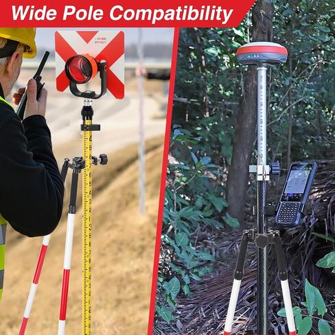 MOETER Aluminum Surveying Bipod with Thumb Release – Red & White Surveyor Bipod for Prism Poles, GPS Poles – Adjustable Legs, Fits 1"-1.5" Survey Rods in Saudi Arabia