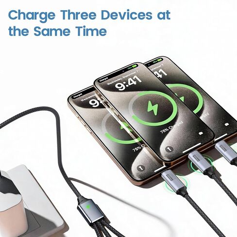 USB C Splitter 1 in 3 Out, USBC Male to Multiple Type C Female Adapter in Kuwait