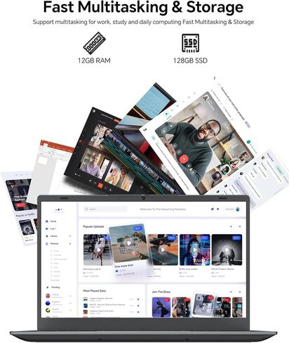 Laptop, 15.6 Inch Laptop Computer, 6500Y Processor, 12GB RAM 128GB SSD, Webcam Privacy Shutter, FHD IPS Display, Dual Type-C, HDMI, Portable Laptop for Business and Study in Kuwait