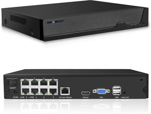 GENBOLT 4K PoE NVR, 10 Channel Network Video Recorder in Saudi Arabia