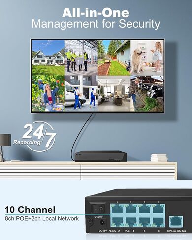 GENBOLT 4K PoE NVR, 10 Channel Network Video Recorder in Saudi Arabia