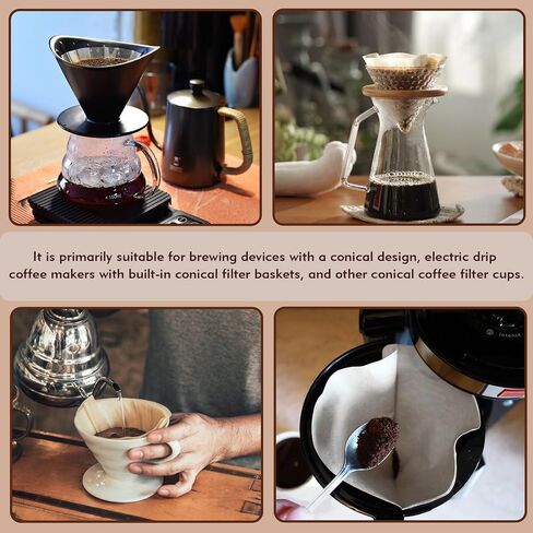 Coffee Filters #2 Cone Paper, 200 Count White Disposable Natural Coffee Filter Paper for Pour Over and Drip Coffee Makers, #2 Cone Filter U-Shaped (2-6 Cup) in Saudi Arabia