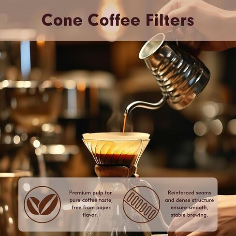 Coffee Filters #2 Cone Paper, 200 Count White Disposable Natural Coffee Filter Paper for Pour Over and Drip Coffee Makers, #2 Cone Filter U-Shaped (2-6 Cup) in Saudi Arabia