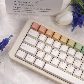 أغطية مفاتيح PBT، مجموعة أغطية لوحة المفاتيح ذات 134 مفتاحًا بسيطة بألوان قوس قزح الكرز in Kuwait