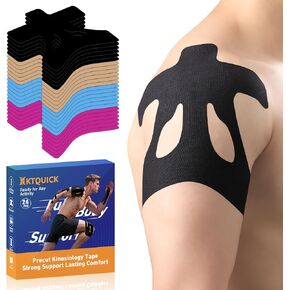 KTQUICK Precut Kinesiology Tape for Shoulders, 12PCS, 20% Stronger Adhesive in Kuwait