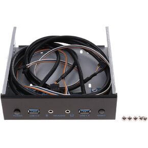 USB 3.0 Front Panel Hub 2 Port Expansion Bay Bracket with HD-Audio and Power Button for PC Case Upgrade in Saudi Arabia