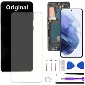 6.2" Original AMOLED Galaxy S21 Screen Replacement for Samsung Galaxy S21 5G G991U G991U1 Display Touch Screen Digitizer Assembly(with Black Frame+Protective Film+Tools) in Saudi Arabia