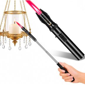 Extendable Torch Lighter, Retractable Length (16.9"-41"), Refillable & Adjustable Windproof Flame with Safety Lock, Long Lighter for Grill, Camping, Candle, Fireplace(Without Butane) in Saudi Arabia