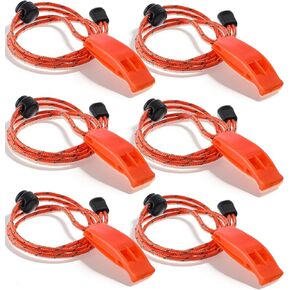 6 Pcs Whistle for Boat, Loud Emergency Safety Whistle with Reflective Lanyard, High Decibel Survival Whistle for Hiking, Fishing, and Outdoor Emergency in Saudi Arabia