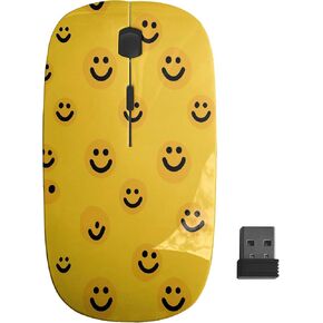 Planetar Smiley Faces Bright Pattern, USB Optical Wireless Mouse, Ergonomic Slim Desktop Laptop Mice for Kids in Saudi Arabia
