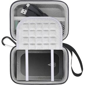 Hard Case for Aiolo Innovation External Hard Drive Ultra Slim Portable HDD USB 3.0 320GB 500GB 1000GB 5TB, Hard EVA Travel Protective Case Water-Resistant Shockproof Storage Bag, Black in Saudi Arabia