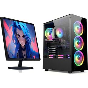 STGAubron Gaming PC Bundle with 24 Inch FHD LED Monitor- Intel Core i7 up to 3.9GHz, GeForce GTX 1660 Super 6G, 32GB RAM, 1TB SSD, RGB Fan x 6, Windows 11 Home in Saudi Arabia