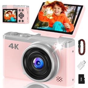 MaxMango Digital Camera for Photography, 64MP & 2.4’’ Vlogging Camera for YouTube,180° Flip Screen Point and Shoot Digital Cameras with 16GB SD Card for Teenager Adult Beginner in Saudi Arabia