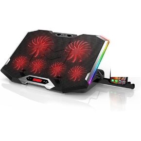 Laptop Cooler for 12-18 Inch Six Fans LCD Screen Cooling Pad Adjustable Notebook Stand Two Port in Saudi Arabia