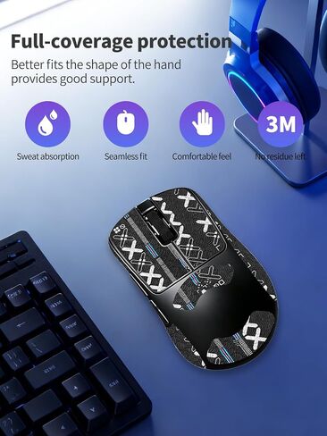 Anti-Slip Mouse Grip Tape for Pulsar Xlite Crazylight Mouse – ZBAGUG Sweat-Proof Soft-Touch Grip Stickers for Enhanced Control & Comfort, Scratch-Resistant Removable Non-Residue Skin, Black. in Saudi Arabia