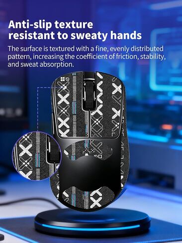 Anti-Slip Mouse Grip Tape for Pulsar Xlite Crazylight Mouse – ZBAGUG Sweat-Proof Soft-Touch Grip Stickers for Enhanced Control & Comfort, Scratch-Resistant Removable Non-Residue Skin, Black. in Saudi Arabia