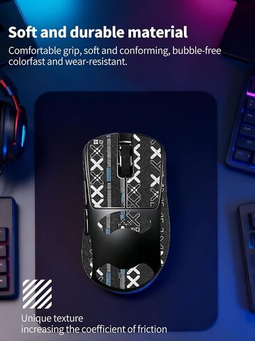 Anti-Slip Mouse Grip Tape for Pulsar Xlite Crazylight Mouse – ZBAGUG Sweat-Proof Soft-Touch Grip Stickers for Enhanced Control & Comfort, Scratch-Resistant Removable Non-Residue Skin, Black. in Saudi Arabia