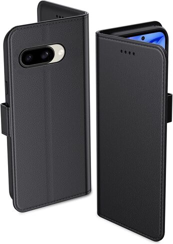 حافظة لهاتف Google Pixel 9a، حافظة محفظة من جلد البولي يوريثان مع فتحات لبطاقة الهوية وإغلاق مغناطيسي، غطاء هاتف واقٍ لهاتف Google Pixel 9a، أسود in Kuwait