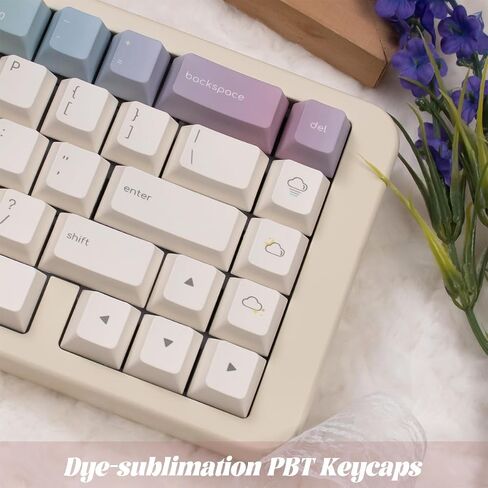 أغطية مفاتيح PBT، مجموعة أغطية لوحة المفاتيح ذات 134 مفتاحًا بسيطة بألوان قوس قزح الكرز in Kuwait