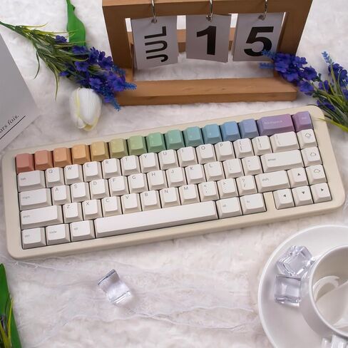 أغطية مفاتيح PBT، مجموعة أغطية لوحة المفاتيح ذات 134 مفتاحًا بسيطة بألوان قوس قزح الكرز in Kuwait