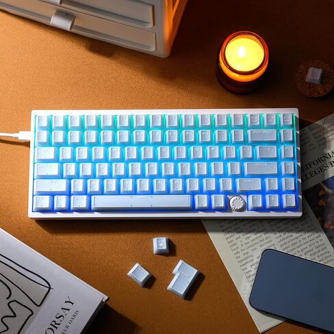 GMKWTL XVX Blue Jade Keycaps, Doubleshot PBT Keycap Sets 142 Keys, Cherry Profile Keyboard Keycaps Suitable for 60%/65%/75%/TKL/96%/100% Layout Mechanical Keyboard in Saudi Arabia