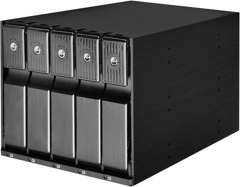 حاوية محرك الأقراص الصلبة الداخلية بتقنية Casafoyer، 3 × 5.25 بوصة إلى 5 × 3.5 بوصة، قفص محرك الأقراص الصلبة SATA/SAS قابل للتبديل السريع، معدل نقل يصل إلى 12 جيجابت/ثانية مع هيكل من الألومنيوم بالكامل (SST-FS305-12G) - عبوة من قطعتين in Kuwait