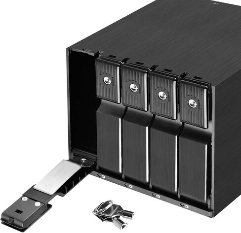 حاوية محرك الأقراص الصلبة الداخلية بتقنية Casafoyer، 3 × 5.25 بوصة إلى 5 × 3.5 بوصة، قفص محرك الأقراص الصلبة SATA/SAS قابل للتبديل السريع، معدل نقل يصل إلى 12 جيجابت/ثانية مع هيكل من الألومنيوم بالكامل (SST-FS305-12G) - عبوة من قطعتين in Kuwait