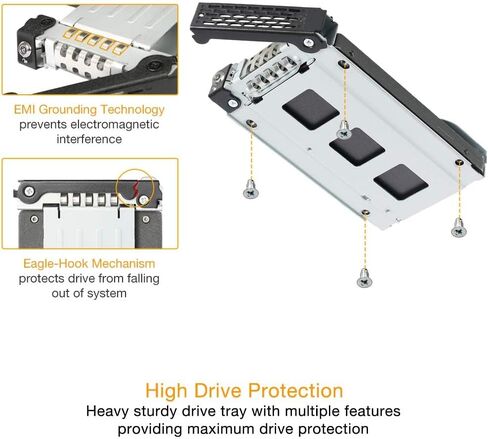 Casafoyer 4 Bay 2.5in SAS/SATA HDD/SSD حاوية حامل متنقلة لخليج 5.25 بوصة (مع قفل المفاتيح) | ToughArmor MB994SK-1B - حزمة من 2 in Kuwait
