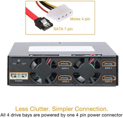 Casafoyer 4 Bay 2.5in SAS/SATA HDD/SSD حاوية حامل متنقلة لخليج 5.25 بوصة (مع قفل المفاتيح) | ToughArmor MB994SK-1B - حزمة من 2 in Kuwait
