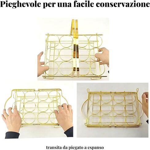 Yajuyi Stainless Steel Rack Bottle Carrier Beer Drink Holder Beverage Crate with Foldable Design Iron Wire Construction and Central Handle Suitable for, Silver in Saudi Arabia