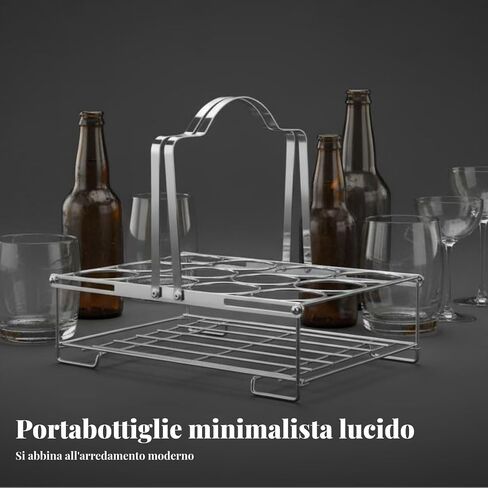 Yajuyi Stainless Steel Rack Bottle Carrier Beer Drink Holder Beverage Crate with Foldable Design Iron Wire Construction and Central Handle Suitable for, Silver in Saudi Arabia