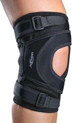 DonJoy Tru-Pull Lite Knee Brace for Patella Instabilities & Dislocations with Bifurcated Strap & Dual-Durometer Buttress | Black | RIGHT LEG, Medium in Saudi Arabia
