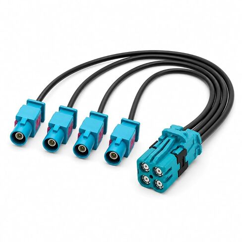 MINI FAKRA Z Female to Fakra Male 4-in-1 Coaxial Cable,Camera Vehicle LVDS Data Cable 20 inch in Kuwait