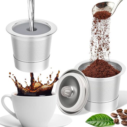 2 Pack Reusable K Cups For Keurig 1.0, Stainless Steel Reusable Coffee Pods in Saudi Arabia