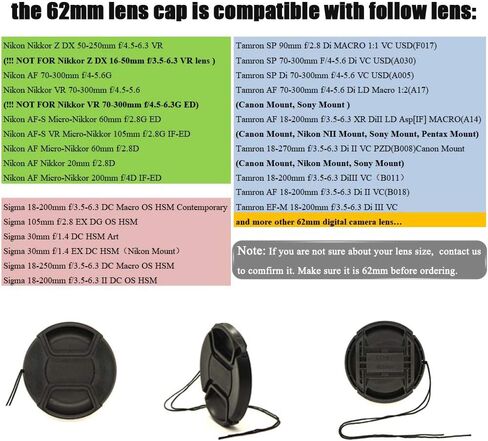 62mm Lens Cap for Nikkor 50-250mm and 70-300mm Lens-2PCs in Saudi Arabia