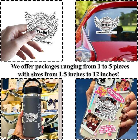 in Loving Memory of Baseball Player Time and Name Sticker Personalized Memorial Sport Decal Waterproof Vinyl Decal for Water Bottles Tumblers Laptops Hard Hat Cars Kindle for Women Men Teachers in Saudi Arabia