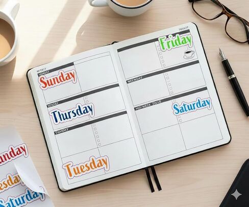 AK- Days of The Week Vinyl Stickers for Laptop | Tablet | Car | Truck | Any Smooth Surface: Size 5 inches in Saudi Arabia