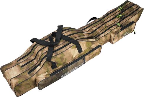 Seaknight Portable Fishing Rod Case - 2 Sizes (53.15in/59.0in) Oxford Fabric Tackle Storage Bag for Travel, Durable Rod Carrier for Freshwater & Saltwater Anglers (Black Camou, 135cm/ 53.15in) in Saudi Arabia