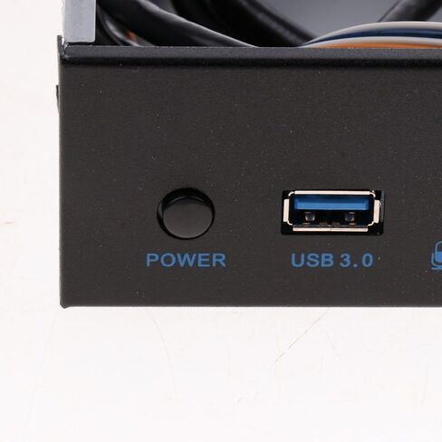 USB 3.0 Front Panel Hub 2 Port Expansion Bay Bracket with HD-Audio and Power Button for PC Case Upgrade in Saudi Arabia
