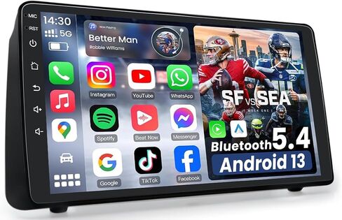 [4G+64G] Car Radio Stereo for Dodge Grand Caravan 2011-2020: Upgrade 1280 * 800 HD Touch Screen with Bluetooth 5.4/32 EQ/1080p Backup Camera/CarPlay Android Auto/FM/GPS in Kuwait