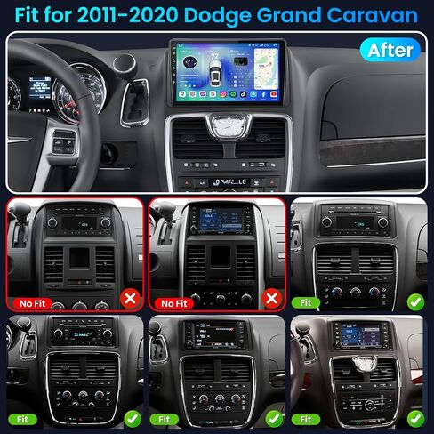 [4G+64G] Car Radio Stereo for Dodge Grand Caravan 2011-2020: Upgrade 1280 * 800 HD Touch Screen with Bluetooth 5.4/32 EQ/1080p Backup Camera/CarPlay Android Auto/FM/GPS in Kuwait