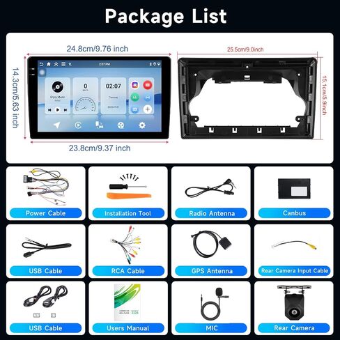 Hodozzy 4G+64G Car Stereo for Ford Transit Custom 2020-2024, Android 9 Inch IPS Touch Screen Radio with Wireless Carplay &Android Auto, GPS, Double Din, Bluetooth DSP, WiFi, FM RDS, Camera in Saudi Arabia